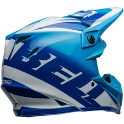 Bell Moto-9S Flex Rail Helmet -Motorcycle Helmet Store bell moto 9s flex rail helmet gloss blue white back right 76107.1696896401