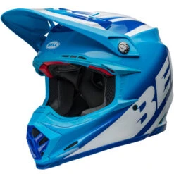 Bell Moto-9S Flex Rail Helmet -Motorcycle Helmet Store bell moto 9s flex rail helmet gloss blue white front left 06930.1696896388