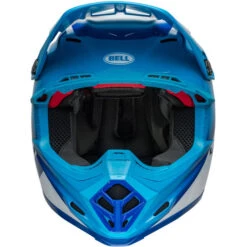 Bell Moto-9S Flex Rail Helmet -Motorcycle Helmet Store bell moto 9s flex rail helmet gloss blue white front 03081.1696896395