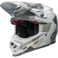 Bell Moto-9S Flex Rover Helmet -Motorcycle Helmet Store bell moto 9s flex rover helmet gloss white camo front left 60793.1696901293