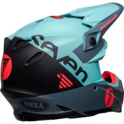 Bell Moto-9S Flex Seven Vanguard Helmet -Motorcycle Helmet Store bell moto 9s flex seven vanguard helmet matte aqua black back right 54017.1672406679