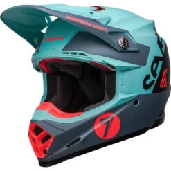 Bell Moto-9S Flex Seven Vanguard Helmet -Motorcycle Helmet Store bell moto 9s flex seven vanguard helmet matte aqua black front left 98709.1672406663