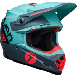 Bell Moto-9S Flex Seven Vanguard Helmet -Motorcycle Helmet Store bell moto 9s flex seven vanguard helmet matte aqua black front right 89549.1672406668