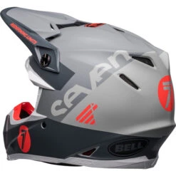 Bell Moto-9S Flex Seven Vanguard Helmet -Motorcycle Helmet Store bell moto 9s flex seven vanguard helmet matte charcoal orange back left 24246.1672405107