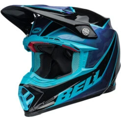Bell Moto-9S Flex Sprite Helmet -Motorcycle Helmet Store bell moto 9s flex sprite helmet gloss black blue front left 18180.1696903020