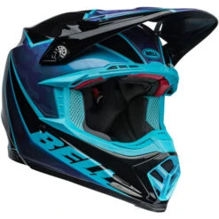Bell Moto-9S Flex Sprite Helmet -Motorcycle Helmet Store bell moto 9s flex sprite helmet gloss black blue front right 35153.1696903024