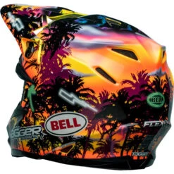 Bell Moto-9S Flex Tagger Tropical Fever Helmet -Motorcycle Helmet Store bell moto 9s flex tagger tropical fever helmet gloss yellow orange back left 97703.1672222169