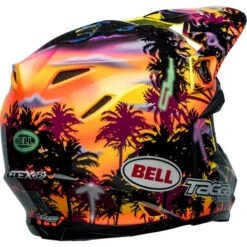 Bell Moto-9S Flex Tagger Tropical Fever Helmet -Motorcycle Helmet Store bell moto 9s flex tagger tropical fever helmet gloss yellow orange back right 63729.1672222175