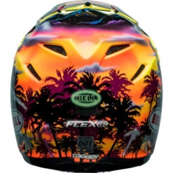 Bell Moto-9S Flex Tagger Tropical Fever Helmet -Motorcycle Helmet Store bell moto 9s flex tagger tropical fever helmet gloss yellow orange back 83484.1672222179