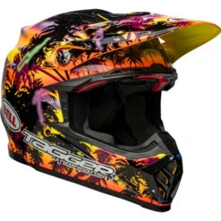 Bell Moto-9S Flex Tagger Tropical Fever Helmet -Motorcycle Helmet Store bell moto 9s flex tagger tropical fever helmet gloss yellow orange front right 63610.1672222155