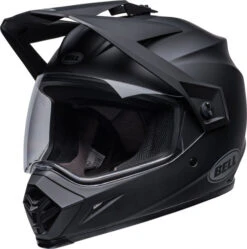 Bell MX-9 Adventure DLX MIPS Helmet With ProTint Shield -Motorcycle Helmet Store bell mx 9 adventure dlx mips helmet matte black front left clear shield 03974.1633276027