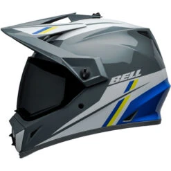 Bell MX-9 Adventure MIPS Alpine Helmet -Motorcycle Helmet Store bell mx 9 adventure mips alpine helmet gloss gray blue left 83132.1696905027
