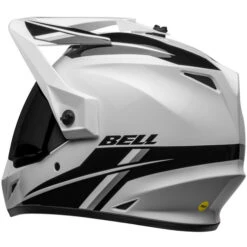 Bell MX-9 Adventure MIPS Alpine Helmet -Motorcycle Helmet Store bell mx 9 adventure mips alpine helmet gloss white black back left 35876.1696903842