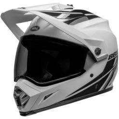 Bell MX-9 Adventure MIPS Alpine Helmet -Motorcycle Helmet Store bell mx 9 adventure mips alpine helmet gloss white black front left 31799.1696903836