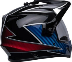 Bell MX-9 Adventure MIPS Dalton Helmet -Motorcycle Helmet Store bell mx 9 adventure mips helmet dalton gloss black blue back right clear shield 40256.1632990099