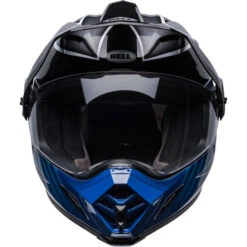 Bell MX-9 Adventure MIPS Dalton Helmet -Motorcycle Helmet Store bell mx 9 adventure mips helmet dalton gloss black blue front clear shield 36834.1632990108