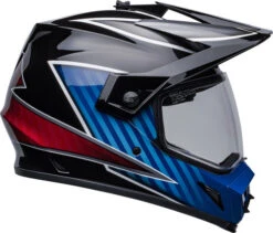 Bell MX-9 Adventure MIPS Dalton Helmet -Motorcycle Helmet Store bell mx 9 adventure mips helmet dalton gloss black blue right clear shield 81546.1632990116