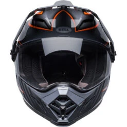 Bell MX-9 Adventure MIPS Dalton Helmet -Motorcycle Helmet Store bell mx 9 adventure mips helmet dalton gloss black orange front clear shield 29186.1632245817