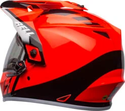 Bell MX-9 Adventure Dash Snow MIPS Helmet - Electric Shield -Motorcycle Helmet Store bell mx 9 adventure snow mips electric shield helmet dash gloss black flo orange back left 16043.1571274156