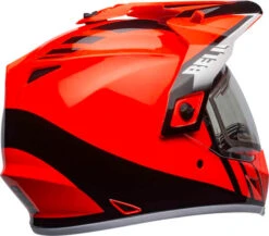 Bell MX-9 Adventure Dash Snow MIPS Helmet - Electric Shield -Motorcycle Helmet Store bell mx 9 adventure snow mips electric shield helmet dash gloss black flo orange back right 63136.1571274159