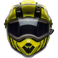 Bell MX-9 Adventure Dash Snow MIPS Helmet - Electric Shield -Motorcycle Helmet Store bell mx 9 adventure snow mips electric shield helmet dash gloss black flo yellow front 24853.1571274117