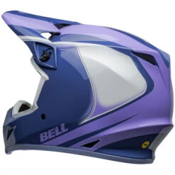 Bell MX-9 MIPS Dart Helmet 25 Bell MX-9 MIPS Dart Helmet -Motorcycle Helmet Store bell mx 9 mips dart helmet gloss purple white back left 06310.1696921996
