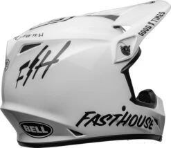 Bell MX-9 MIPS Fasthouse Helmet -Motorcycle Helmet Store bell mx 9 mips fasthouse helmet gloss white black back right 07226.1612684954
