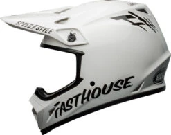 Bell MX-9 MIPS Fasthouse Helmet -Motorcycle Helmet Store bell mx 9 mips fasthouse helmet gloss white black left 81483.1612684935