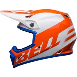 Bell MX-9 MIPS Disrupt Helmet - Closeout -Motorcycle Helmet Store bell mx 9 mips helmet disrupt gloss white orange left 63859.1691022789