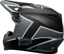 Bell MX-9 MIPS Twitch Helmet -Motorcycle Helmet Store bell mx 9 mips twitch helmet matte black gray white back left 35403.1612682515
