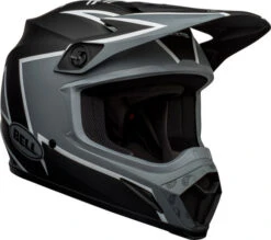 Bell MX-9 MIPS Twitch Helmet -Motorcycle Helmet Store bell mx 9 mips twitch helmet matte black gray white front right 46141.1612681349