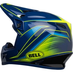 Bell MX-9 MIPS Zone Helmet -Motorcycle Helmet Store bell mx 9 mips zone helmet gloss navy retina back left 44082.1672411724
