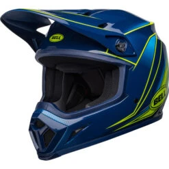 Bell MX-9 MIPS Zone Helmet -Motorcycle Helmet Store bell mx 9 mips zone helmet gloss navy retina front left 28720.1672411714