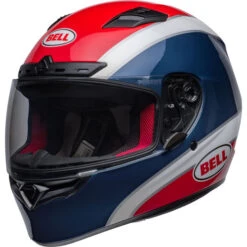 Bell Qualifier DLX MIPS Classic Helmet -Motorcycle Helmet Store bell qualifier dlx mips classic helmet gloss navy red front left 62037.1671080346
