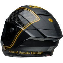 Bell Race Star DLX Flex RSD Player Helmet -Motorcycle Helmet Store bell race star dlx flex rsd player helmet matte gloss black gold back left 83146.1696930984