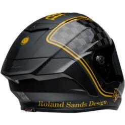 Bell Race Star DLX Flex RSD Player Helmet -Motorcycle Helmet Store bell race star dlx flex rsd player helmet matte gloss black gold back right 67142.1696931331