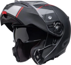 Bell SRT Modular Hart-Luck Jamo Helmet -Motorcycle Helmet Store bell srt modular hart luck jamo helmet matte gloss black red front left 00310.1670802519