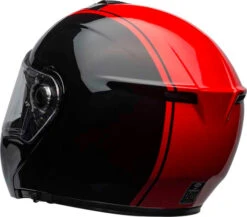Bell SRT Modular Ribbon Helmet -Motorcycle Helmet Store bell srt modular ribbon helmet gloss black red clear shield back left 45730.1670802629