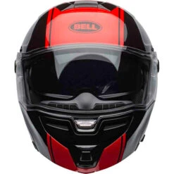 Bell SRT Modular Ribbon Helmet -Motorcycle Helmet Store bell srt modular ribbon helmet gloss black red clear shield front 05826.1670802608
