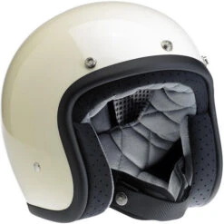 Biltwell Bonanza Helmet Solid -Motorcycle Helmet Store biltwell bonanza helmet gloss vintage white right 56977.1585995483