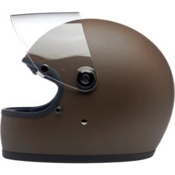 Biltwell Gringo S ECE Helmet Solids -Motorcycle Helmet Store biltwell gringo s ece 22 05 helmet flat chocolate left shield up 45123.1695522684