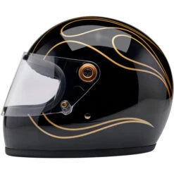 Biltwell Gringo S ECE R22.06 Flames Helmet -Motorcycle Helmet Store biltwell gringo s helmet gloss black flames left 05668.1695300380
