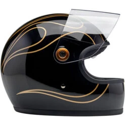 Biltwell Gringo S ECE R22.06 Flames Helmet -Motorcycle Helmet Store biltwell gringo s helmet gloss black flames right shield up 48850.1695300393