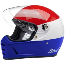 Biltwell Lane Splitter Podium Helmet -Motorcycle Helmet Store biltwell lane splitter helmet podium gloss red white blue shield up 23332.1695309477