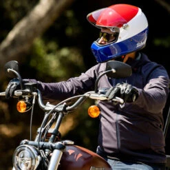 Biltwell Lane Splitter Podium Helmet -Motorcycle Helmet Store biltwell lane splitter helmet podium gloss red white blue worn 21832.1695309490