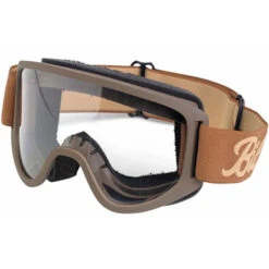 Biltwell Moto 2.0 Goggles -Motorcycle Helmet Store biltwell moto 2 script chocolate goggles front 62433.1548161092