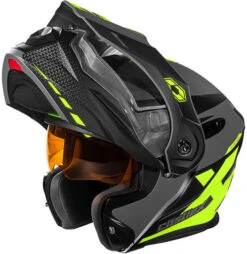 Castle X CX950 Diverge Helmet - Electric Shield -Motorcycle Helmet Store castle cx950 diverge helmet charcoal black hi vis electric shield visor up 86619.1637301531