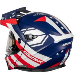 Castle X CX950 V2 General Snow Helmet - Electric Shield -Motorcycle Helmet Store castle cx950 v2 general electric shield helmet red white blue back 83734.1698723398