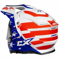 Castle X CX200 Liberty Helmet - Electric Shield -Motorcycle Helmet Store castle x cx200 liberty helmet dual shield blue white red back 73285.1667453041