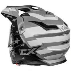 Castle X CX200 Liberty Helmet - Electric Shield -Motorcycle Helmet Store castle x cx200 liberty helmet dual shield grey black back 04132.1667453121